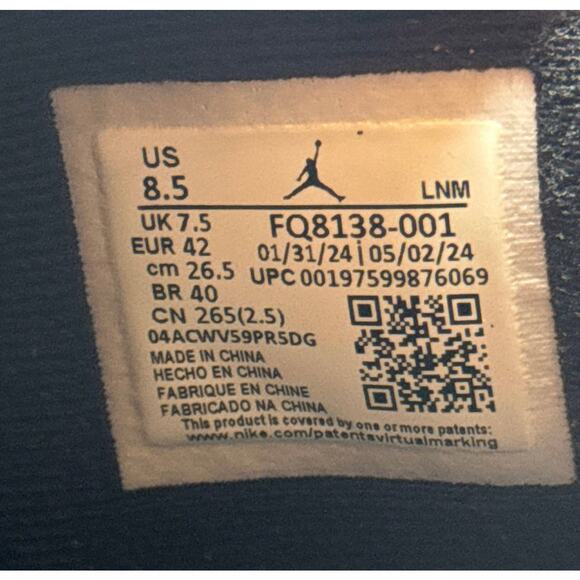 Size 8.5 - Nike Air Jordan 4 Retro White Thunder Men's Shoes - Picture 7 of 10